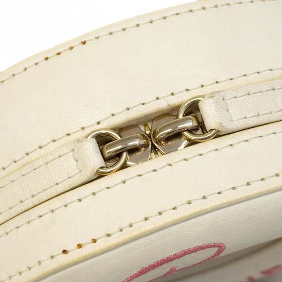 Chanel Shoulder Bag Chain Leather White Pink Champagne Women's P2454315 - Picture 13 of 15